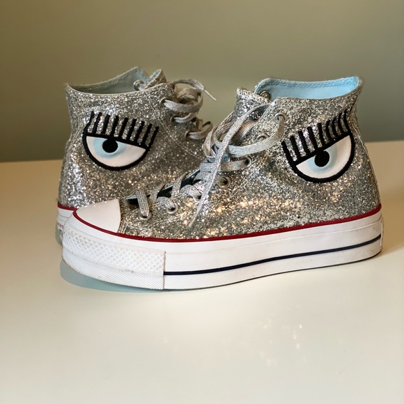 Chiarra Ferragni Converse high tops Glitter size 41.5 - Picture 3 of 5